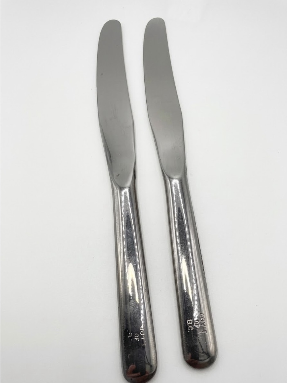 VTG McGlashan Stainless Steel Institutional Knives Set of 2 Govt of B.C. Stamped